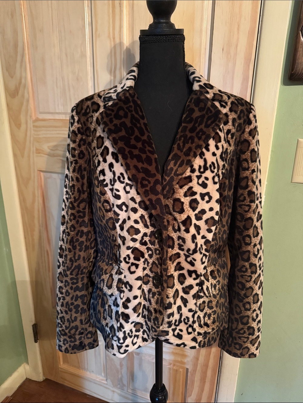 INC International Concepts Leopard Print Faux Fur Blazer - Brown